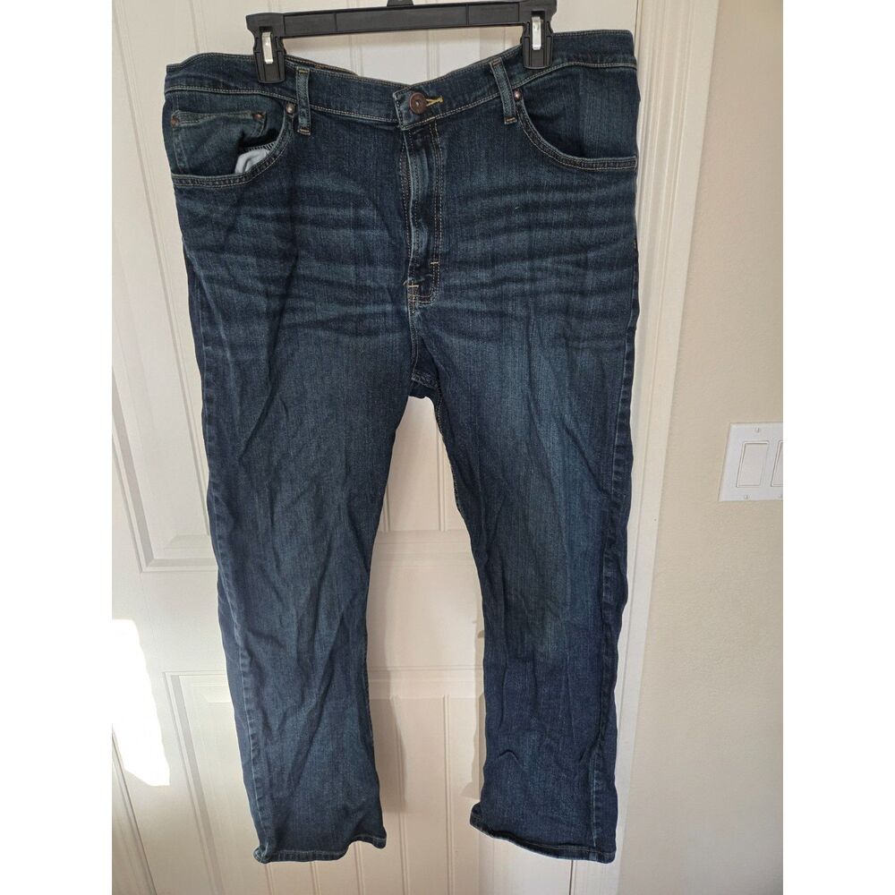 Wrangler Men’s Relaxed Bootcut Jeans 40x32 Dark Wash Stretch Denim 5 Pocket